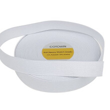 Elastick biela elastick pletenina COTOWIN so rkou 3/4 palca, 10 yardov