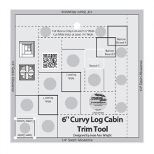 Regla de colcha con bloques terminados de 6 pulgadas con herramienta para recortar caba   as de troncos con curvas de Creative Grids - CGRJAW6
