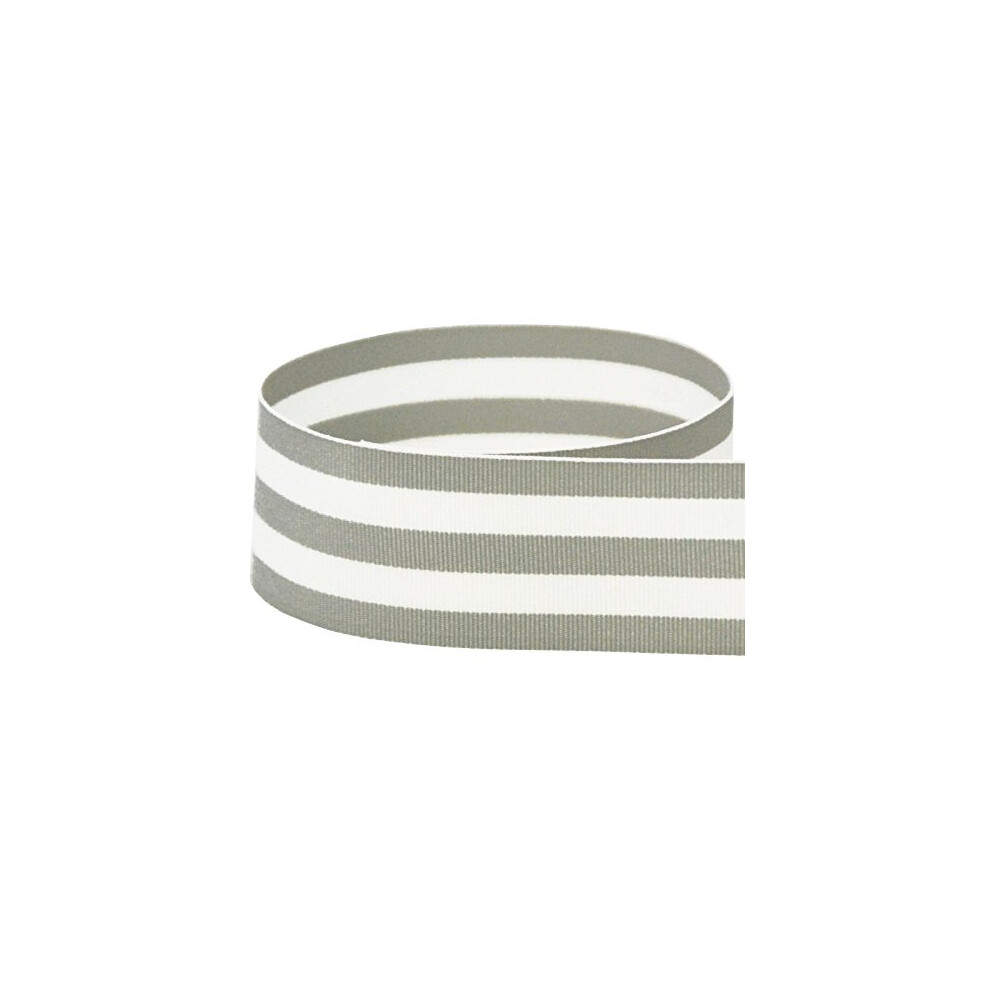 Cinta De Grogr N A Rayas De Color Gris Y Blanco De 1-1/2"" - 50 Yardas - Ee. Uu. |-image