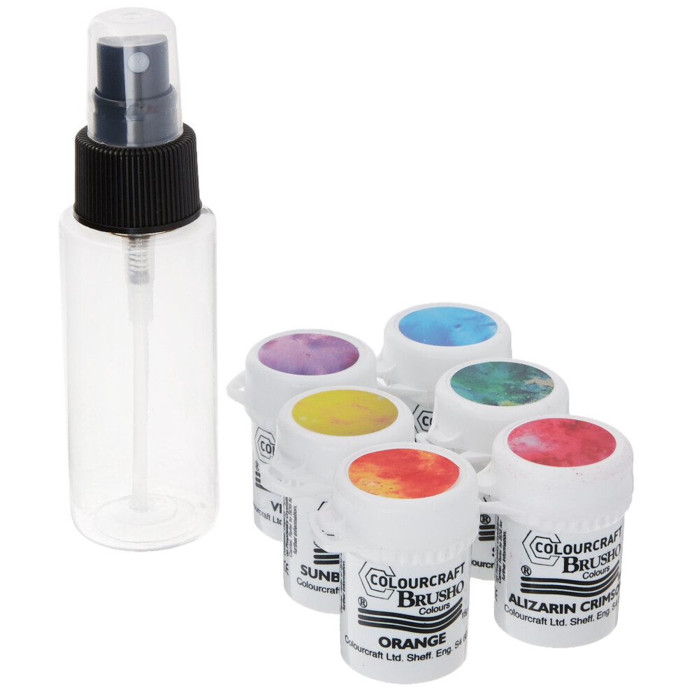 Brusho Crystal Colours Craft Spritzer Set, Polvere Pigmentata Per Acquerelli-image