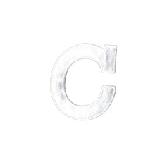 1-7/8 """" Litere albe ?i numere de fier pe plasture brodat (litera C)