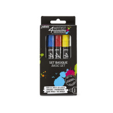 Pebeo 4Artist Marker Pennarelli per pittura a olio Set base da 5 x 4 mm