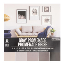 Colorbok  71880A glatter Karton-Papierblock, 30,5 x 30,5 cm, graue Promenage