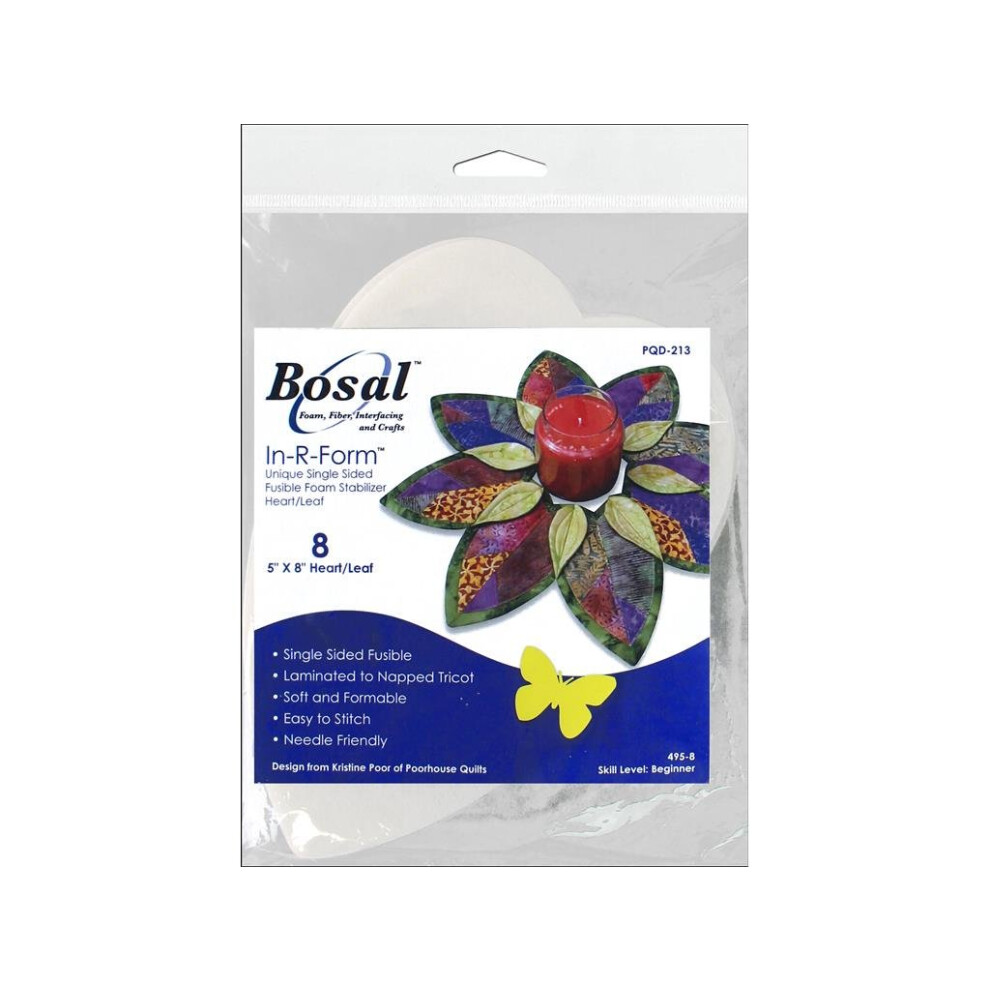 Bosal In-R-Form Hart/Blad 5 inch x 8 inch Enkelzijdige smeltbare schuim S