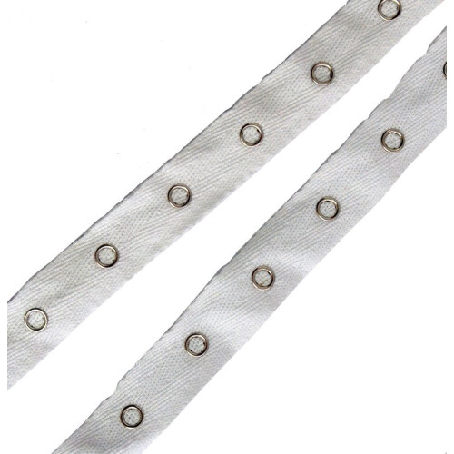 Anrox Supply Co 3/4" Λευκή Κλωστή Ασημένιο Κουμπί Ταινία 3 YDS ΗΠΑ 2