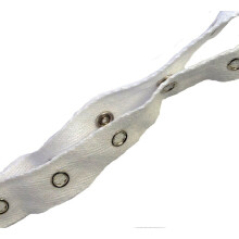 Anrox Supply Co 3/4"""" weies Baumwoll-Silber-Druckknopf-senbandband 3 YDS USA