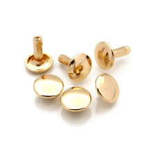 Craftmemore 9mm H?tte x 12mm Post l?der Rivet Double Cap Rivets Tubular Metal Rapid Rivet st?nger l?derh?ndv?rk 50 s?t (12 mm efter guld)