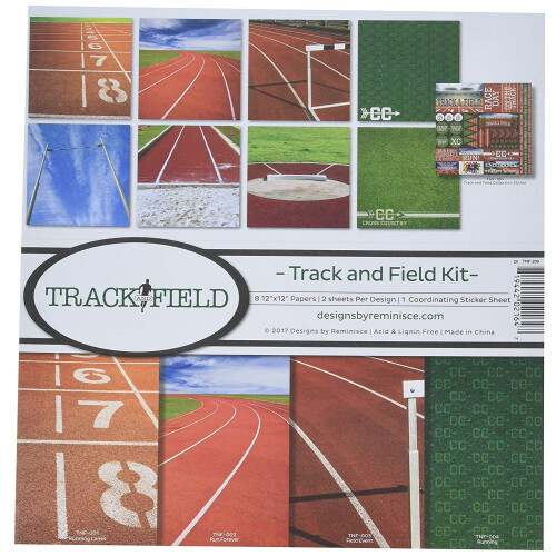 Reminisce Cole      o de atletismo Kit de scrapbook Track & Field 12x12 polegadas