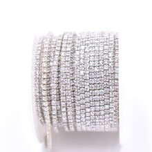 11 metri Crystal Rhinestone Close Lan? Taiere Claw Claw Bijuterii Crafts DIY (2mm argint)