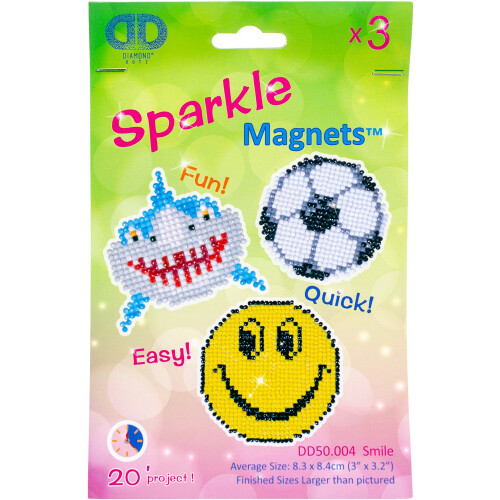 Needleart World Ποικιλία Smile Diamond Dotz Μαγνητών (3 Συσκευασία), Πολύχρωμο
