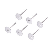 Craftdady 500 de buca?i din o?el inoxidabil, rotund, plat, pentru cercei, stlpi pentru urechi, Componente pentru urechi, Componente pentru reali