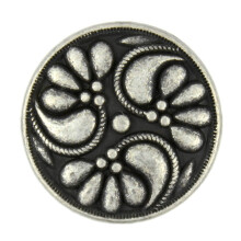 Bezelry 12 buca?i butoane cu tija din metal argintiu antic, cu flori, 18 mm (11/16 inch)
