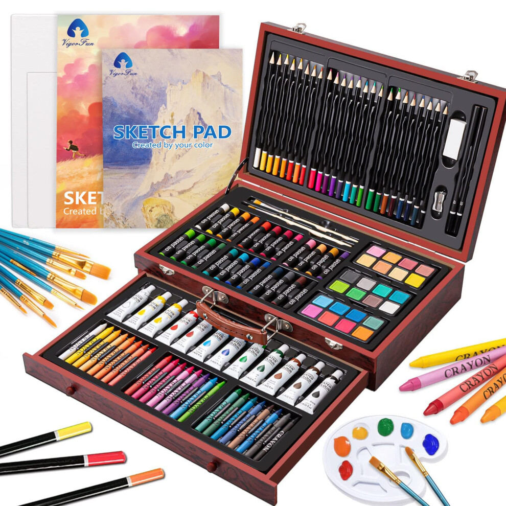 Fournitures d'art Ensemble d'art en bois de luxe Kit de dessin et de peinture pour l'artisanat avec 1