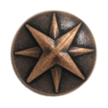 Bezelry 10 piese asterisc butoane metalice. 20 mm (3/4 inch) (Cupru antic)