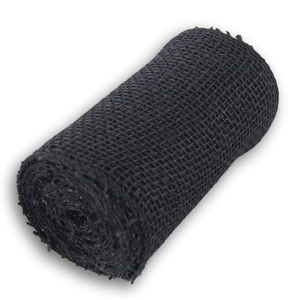 Rouleau de ruban de jute noir - 5,5"" x 15'