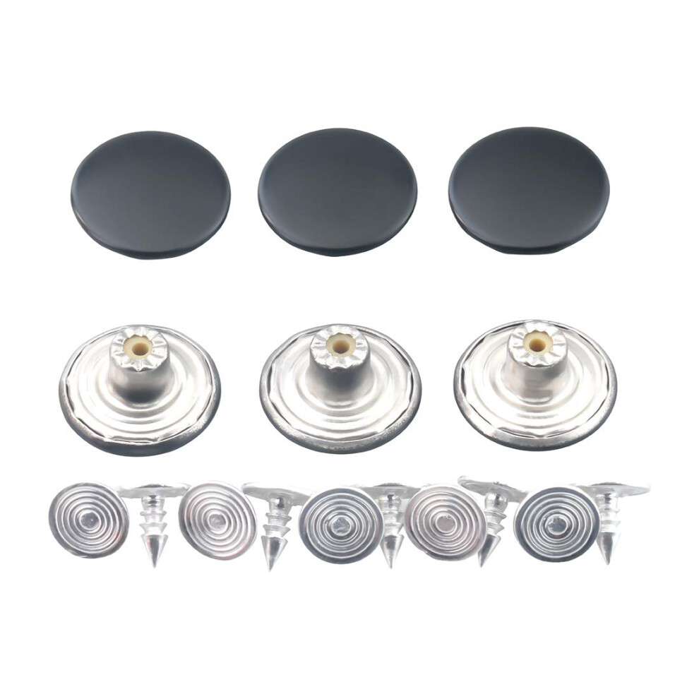 Allinone Vintage Mosiezne Dzinsy Przycisk Zawiesiny Wymiany (Czarny - 10 Zestaww)-image