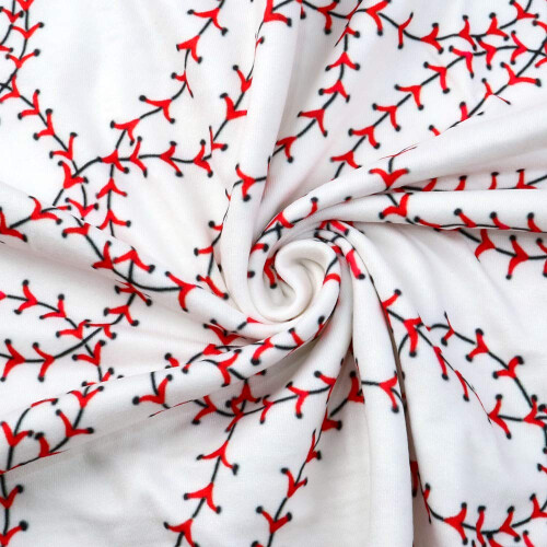 David Angie Baseball Printed Double Brushed Polyester Fabric Soft Smoo 2
