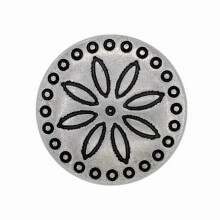 Bezelry 12 buc. Butoane cu tije metalice sculptate cu flori simple 18 mm (11/16 inch) (argint antic)