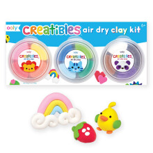OOLY Creatibles 12 Farben lufttrockenes Ton-Set fr Kinder, Bastel-Modelliermasse mit 3 Formwerkzeugen, Bastelbedarf und Materialien, luftgetrocknete