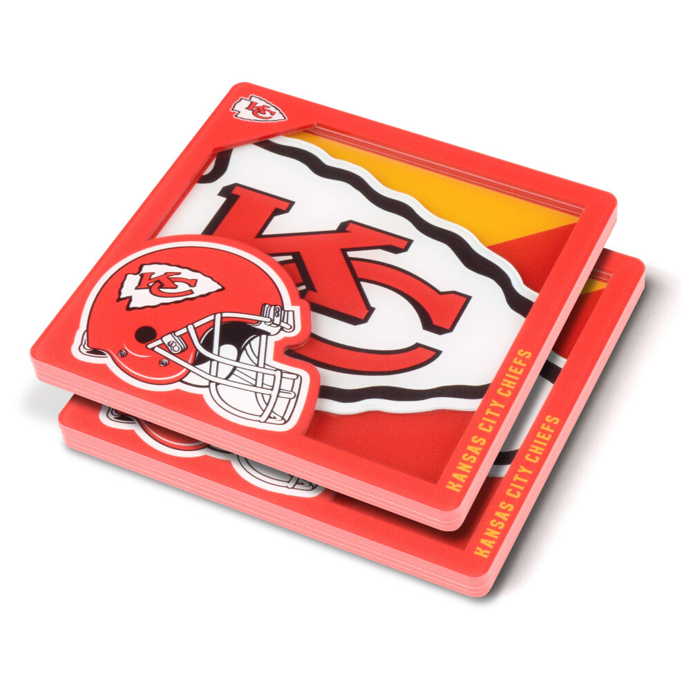 Youthefan Nfl Kansas City Chiefs 3D Logo Series Coaster-image
