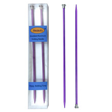 Ac de tricotat Weabetfu, aluminiu, metal, colorat, drept, cu un singur vrf, lungime de 10 inchi, pentru tricotat manual, dimensiunea SUA 6 (4,0