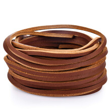 Teeliy 3mm platt kta lderkabel - Naturlder snrning - remsladdningsfltningsstrng fr smycken som gr sko spets fltade armband halsband hand