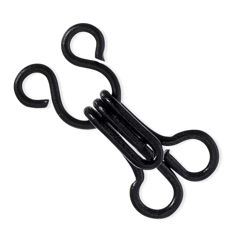 24 Pairs Black Hook and Eye Closures 0 9 inch Sewing Hook and Eye Metal Bra Hook and Eye Fasteners Ideal for Clothing and Linger
