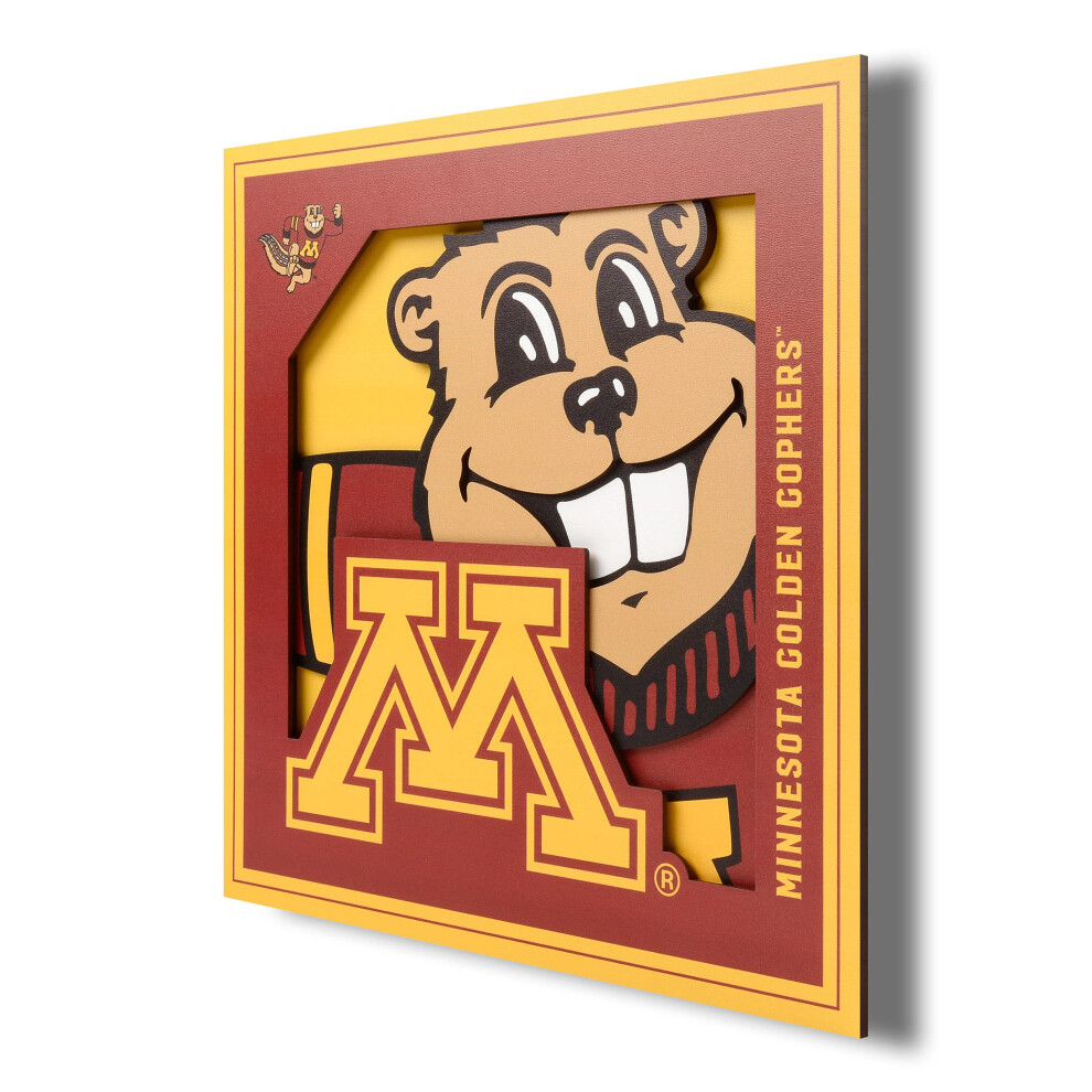 Фото - Інший інтер'єр і декор T ElFan YouTheFan NCAA Minnesota Golden Gophers 3D Logo Series Wall Art - 12x12 2506821