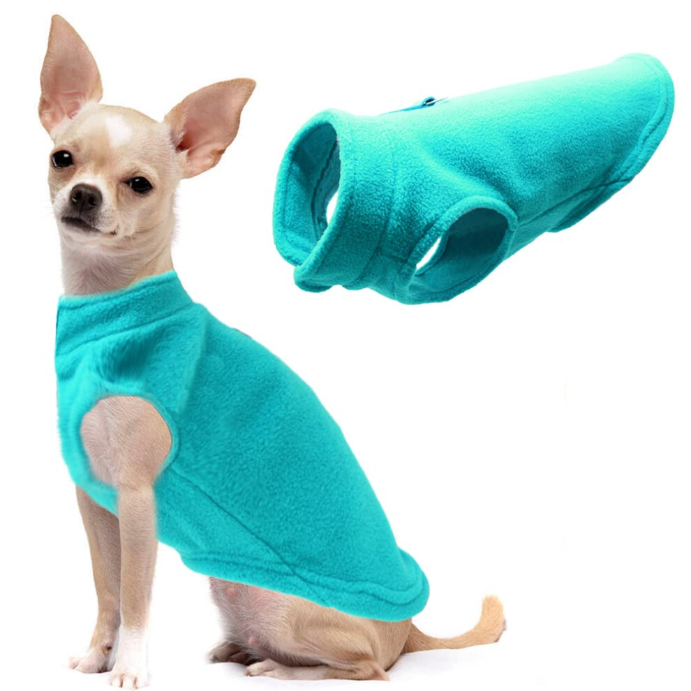 Gilet polaire pour chien Veste d'hiver douce Pull avec anneau en D Laisse pour temps froid
