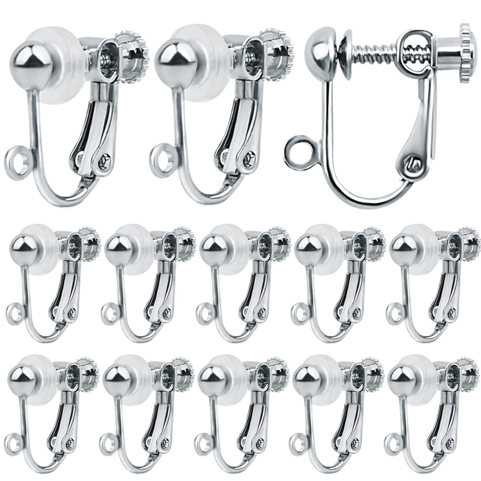 24 stuks verzilverde clip-on oorbelconverters messing schroefsluiting oorbel