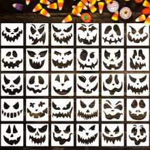 6 græskar ansigt stencils halloween stencils genanvendelig græskar udskæring stencil til maling på træpapir vindue