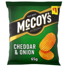 McCoy's Cheddar & Onion Sharing Crisps 65g, x Case of 20