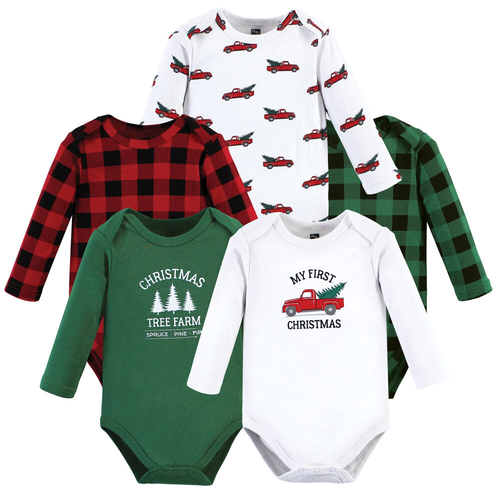 Hudson Baby Jongens Katoenen Lange Mouw Bodysuits En Peuter T-Shirt Set Kerstboom 18-24 Maanden Vs-image