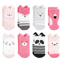 Hudson Baby unisex pentru bebelu?i bogate n bumbac ?i ?osete Terry Animale roz 0-6 luni