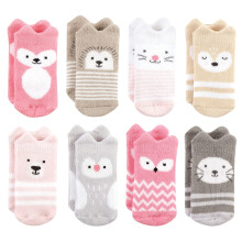 Hudson Baby Unisex Baby Cotton Bogat nou-nascut ?i ?osete Terry Girl Pink Girlland 0-6 luni