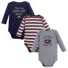 Hudson baby unisex baby bomuld langærmet bodysuits fodbold 9-12 måneder