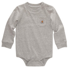 Carhartt Långärmad Bodysuit med Ficka, Grå Heather, 9 Månader