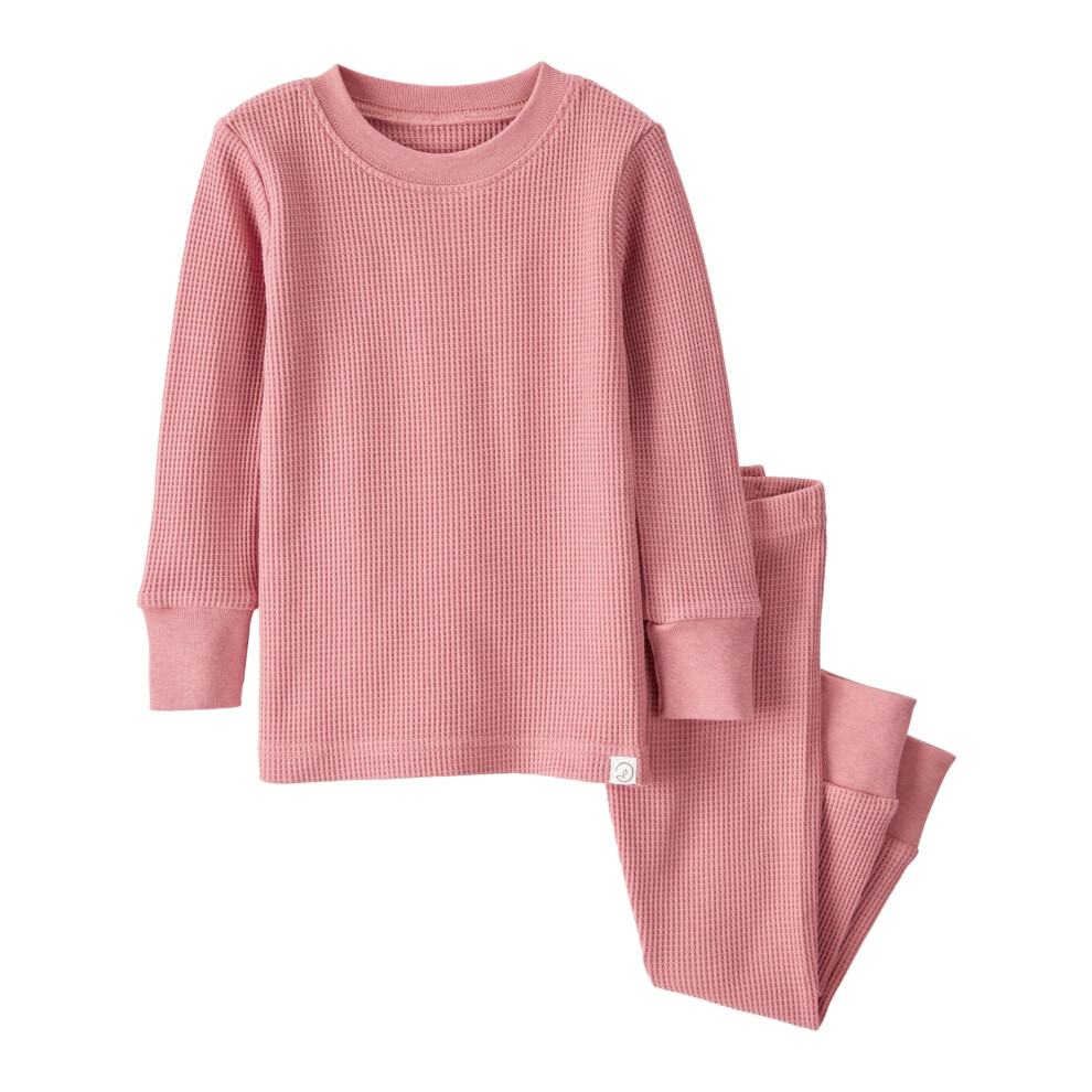 Pyjama 2 pièces pour bébé Little Planet de Carter's en tricot gaufré rose en coton biologique