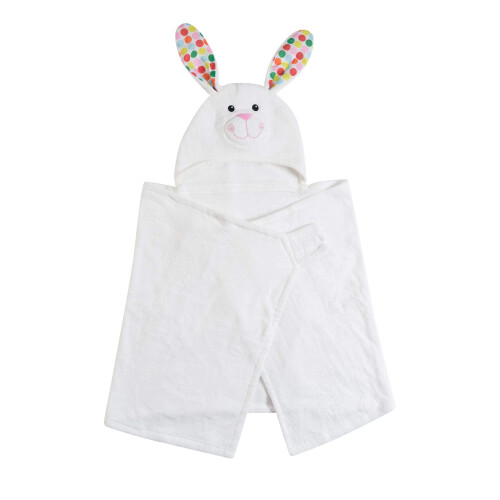 Capa de baño infantil - Bella - Conejo - 130x55 cm - Blanco - Algodón