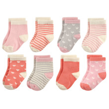 Hudson Baby neonato cotone ricco e calzini casual in spugna cuori 4-6X US
