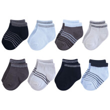 Hudson Baby Calzini unisex in cotone per neonati e in spugna blu e neri da 0 a 6 mesi