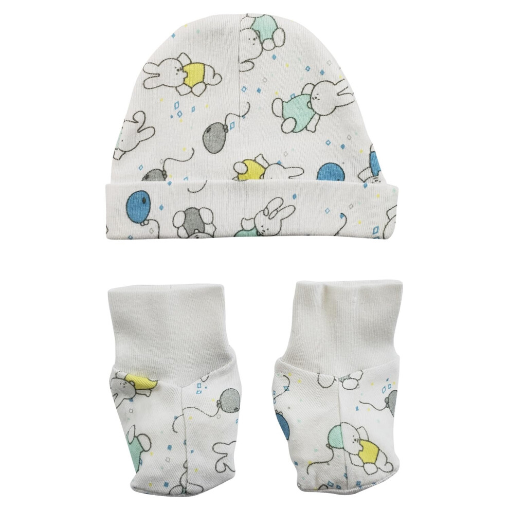 Ensemble bonnet et chaussons pour bébé bambini nouveau-né blanc