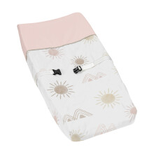 Sweet Jojo Designs Boho Desert Sun Girl Baby Nursery Changing Pad Cover - Blush Pink Mauve Gold Taupe Bohemian Watercolor Mountains Southwest Nat