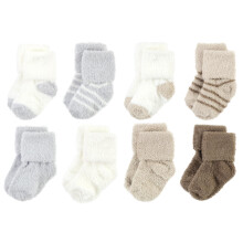 Hudson Baby Unisex Baby Cotton Rich Newborn e Terry Socks Grigio Talpa Strisce 6-12 Mesi