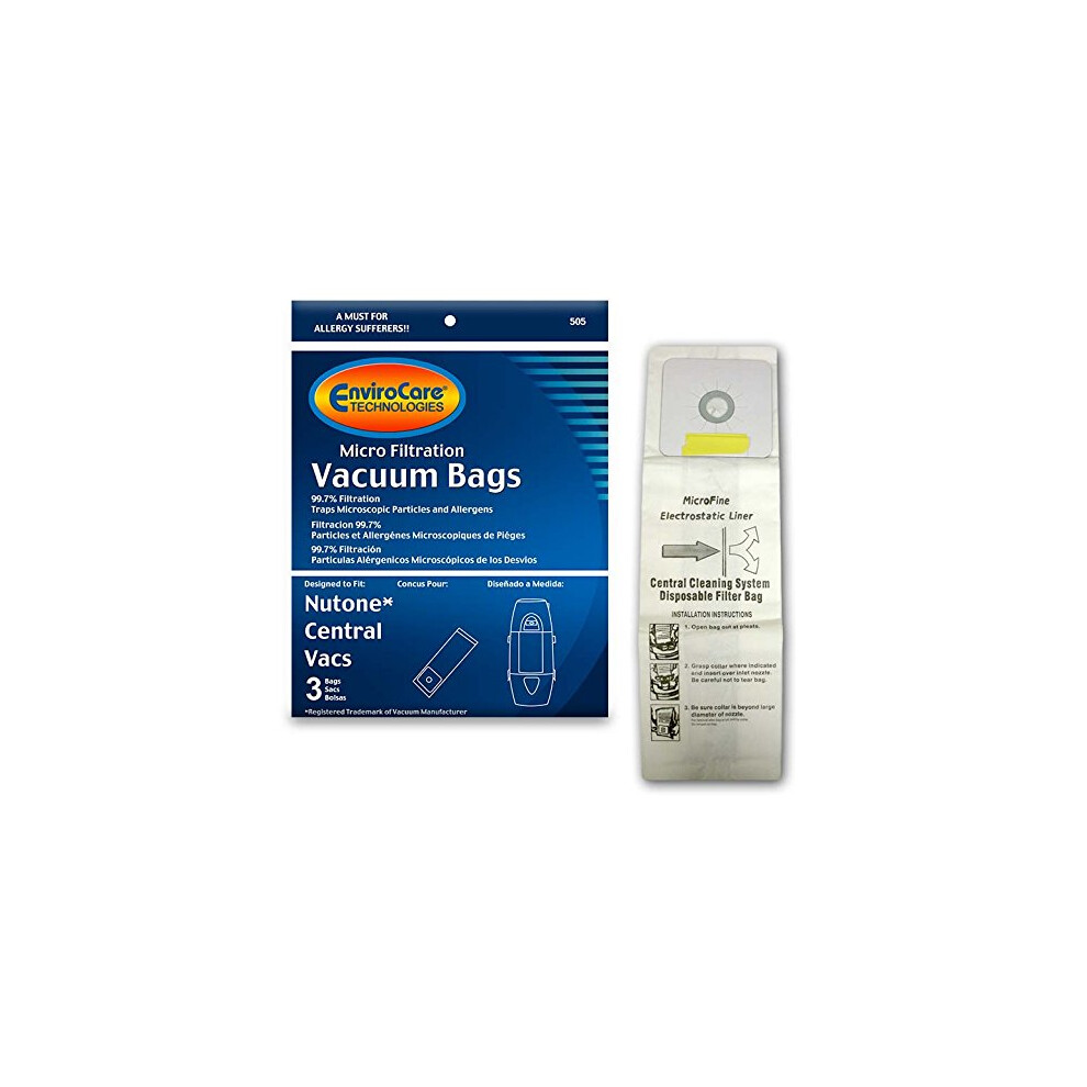 Envirocare Ersatz-Staubsaugerbeutel Mit Mikrofiltration, Passend FüR Nutone-Zentralstaubsauger, 3Er-Pack-image