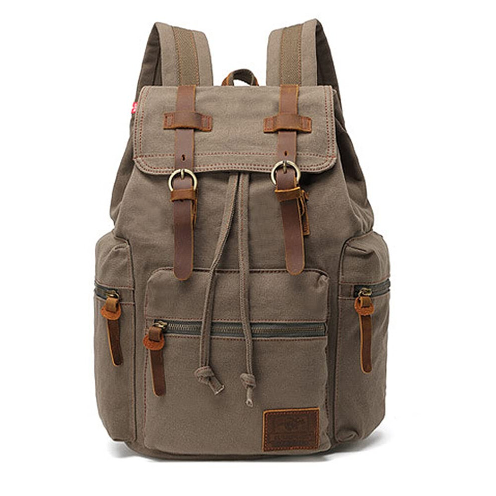 Sac à dos vintage en toile haute capacité AUGUR pour l'école, le collège, la randonnée, les voyages, l'ordinateur portable 1217