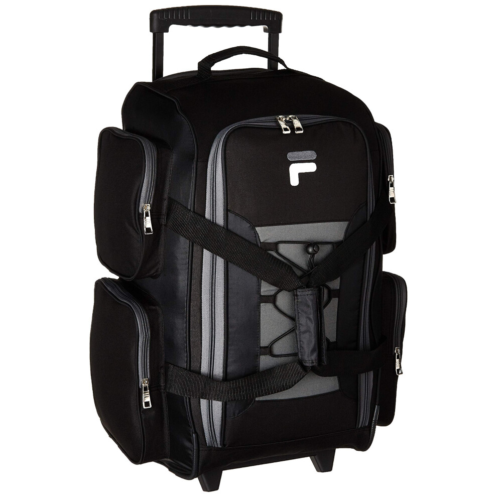Fila 22"" Lightweight Carry On Rolling Duffel Bag  Black  One Size