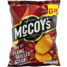 McCoy's Flame Grilled Steak Ridge Cut Crisps 65g - Box of 20 (Price Marked)