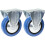Parnells 125mm 5" castor blue rubber fixed strong 400kg capacity, set of 2 1