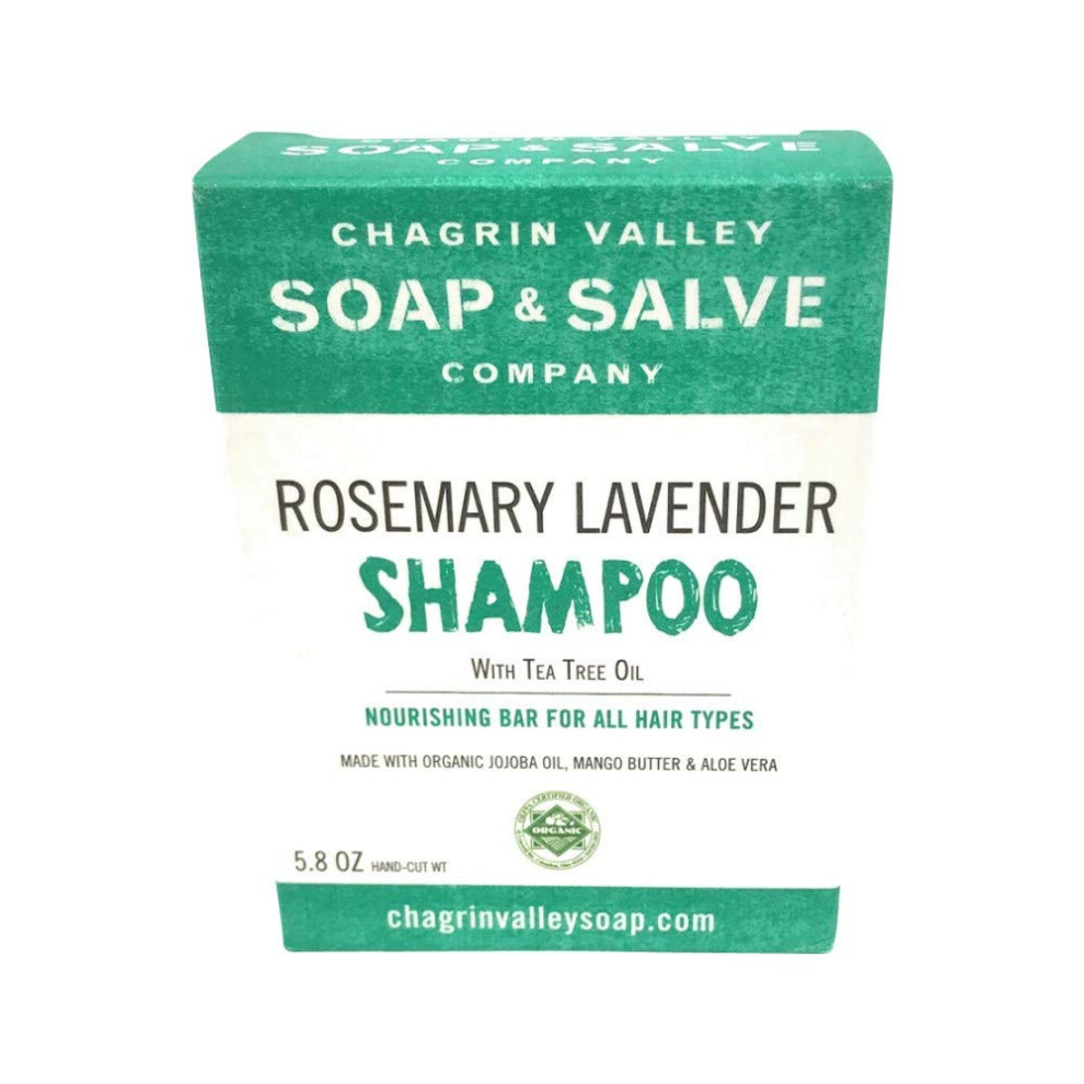Chad Valley Lavender Organic Natural Shampoo Bar - Rosemary - Chagrin Valley Soap & Salve (1 Bar)